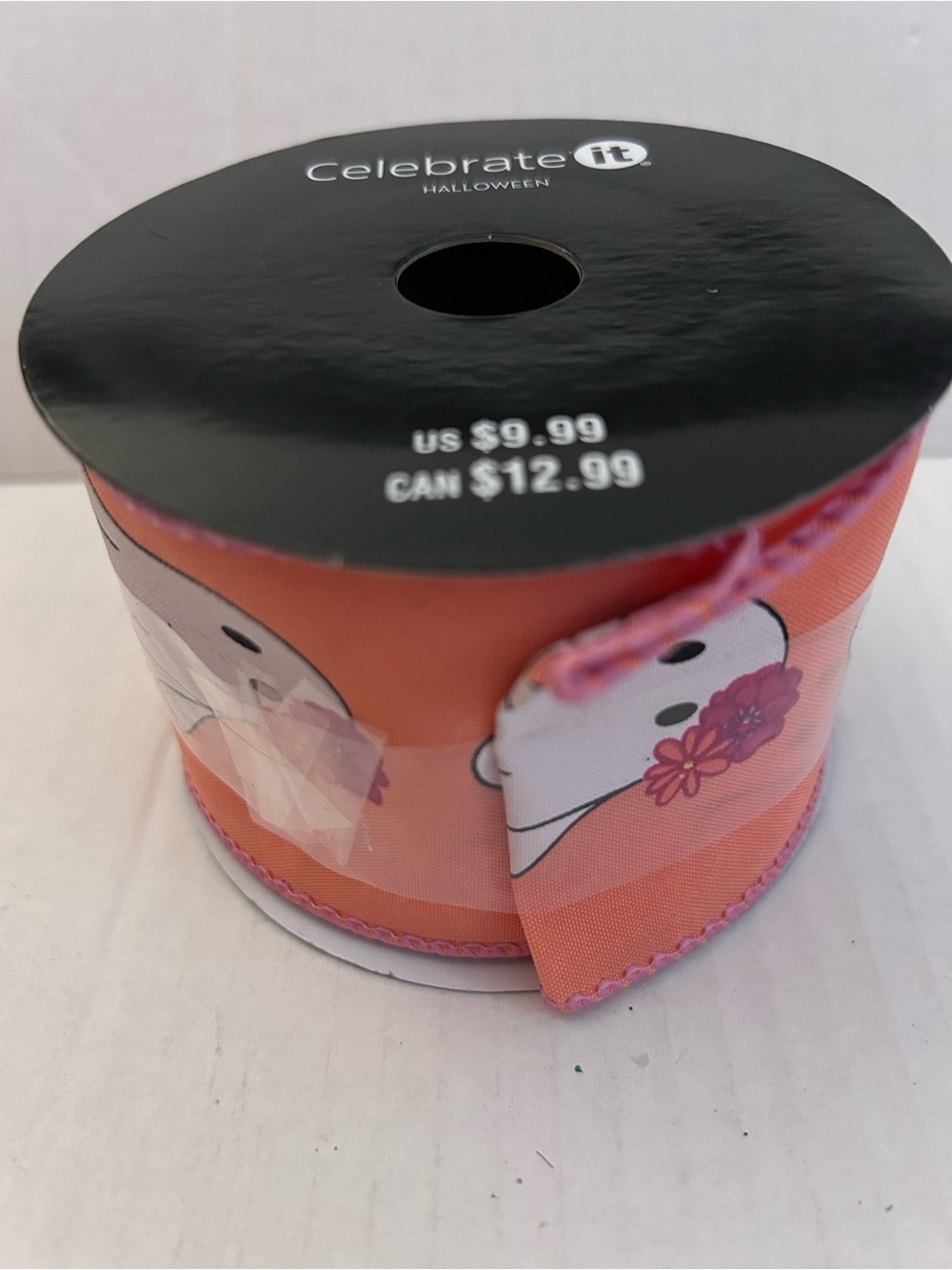 Celebrate It Orange Ghost wired Ribbon 2-1/2”